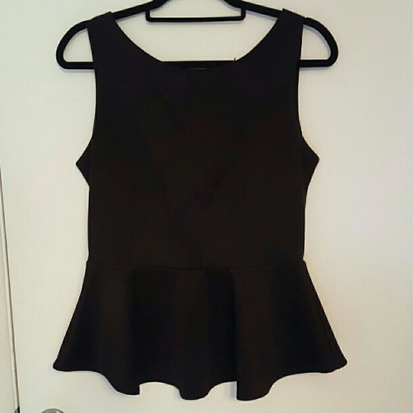 Peplum black dress top