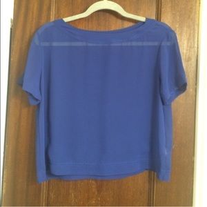 AA chiffon sheer crop shirt