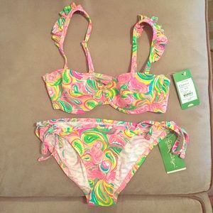 NWT Lilly Pulitzer bikini (pink flamingo pattern)