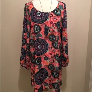 Long sleeve shift dress