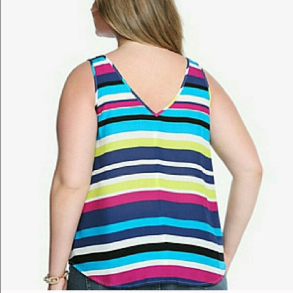 Bright Color Striped Boat & V-Neck Tank Top - Picture 2 of 4