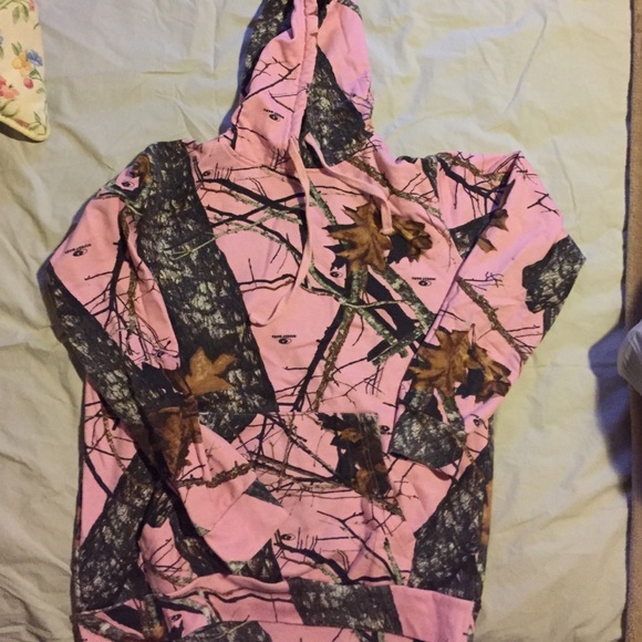 Pink camp mossy oak sweat shirt