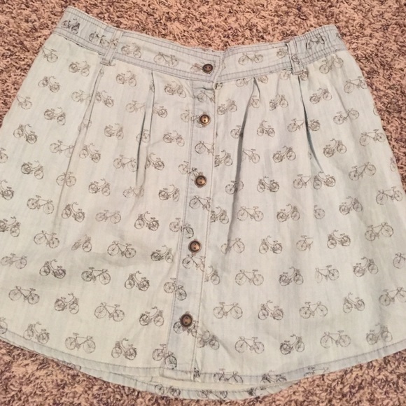 Bicylce printed chambray skirt