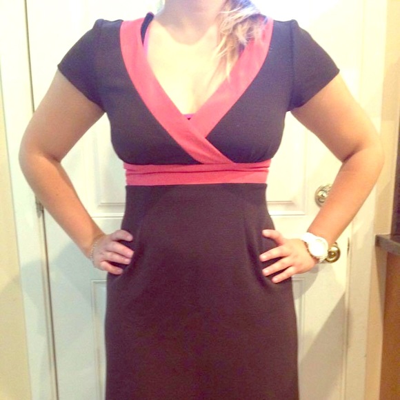 Brown & Pink Dress Kathlin Argiro Atelier Size 4 - Picture 1 of 4