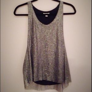 😱 24 HR only! Silence and Noise Silver Mesh top