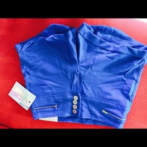 Blue high waisted shorts