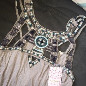 Free People high low side slit tank