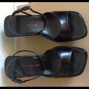 Studio Pollini leather wedge sandals - size 37-1/2