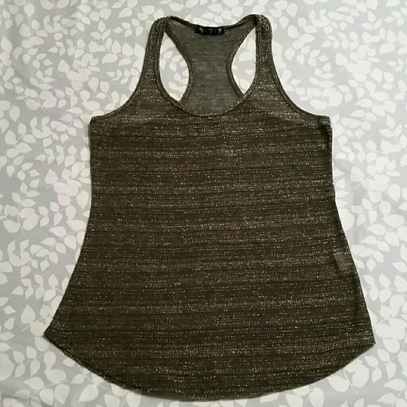 579 Olive green and gold see through tank