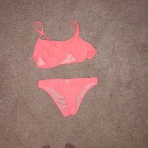 Neon coral swimsuit