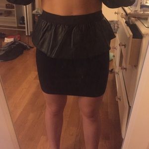 Black peplum skirt