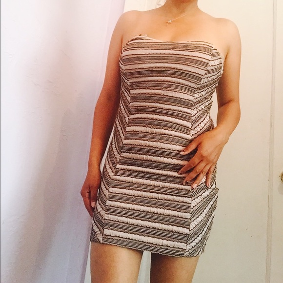 Mini black and tan dress