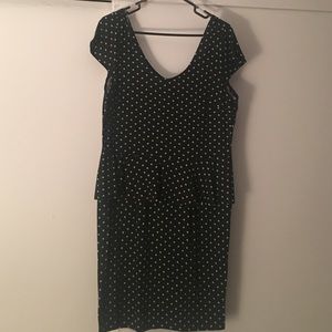 POLKA DOT PEPLUM DRESS