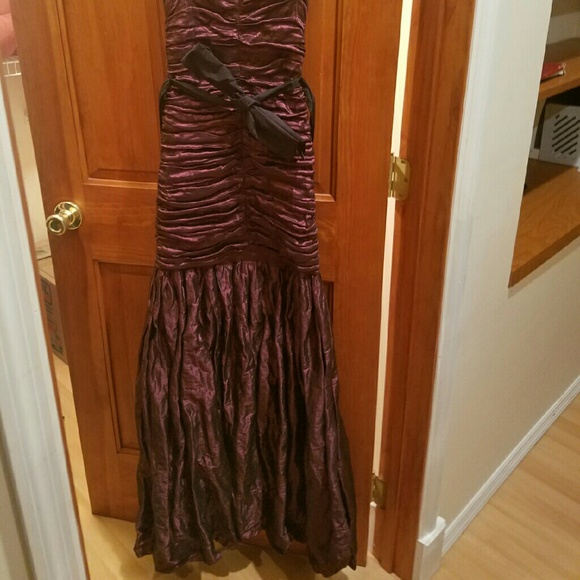 BCBG Strapless dark purple gown.