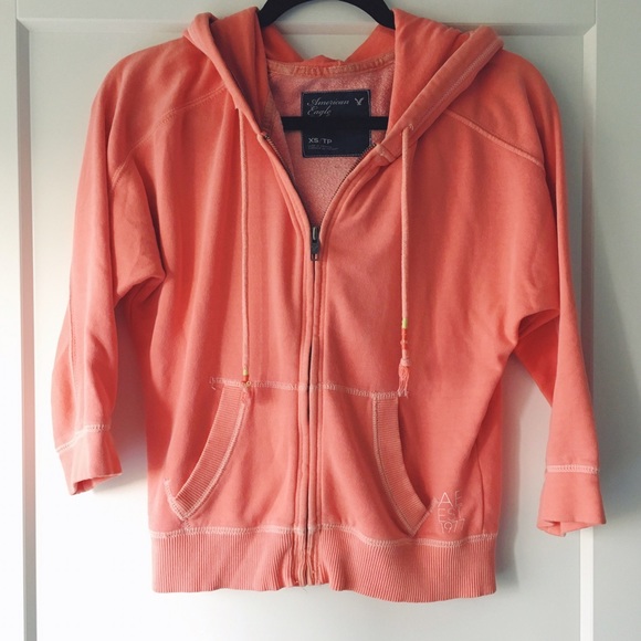 AEO Coral Cropped Hoodie