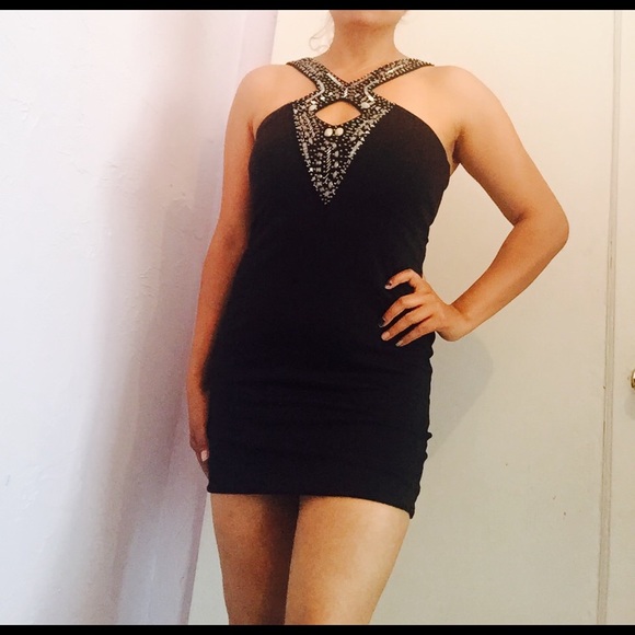 Black mini dress