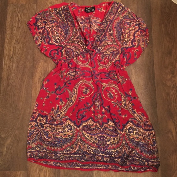 Beautiful red dress with mandalas