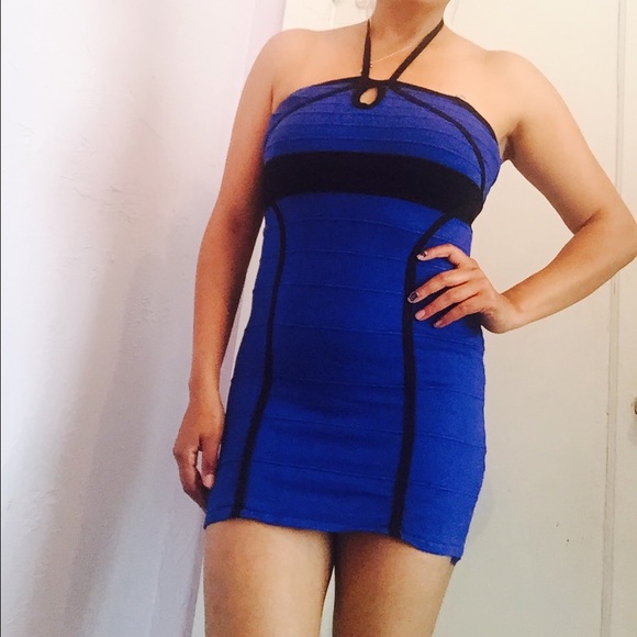 Blue bandage dress