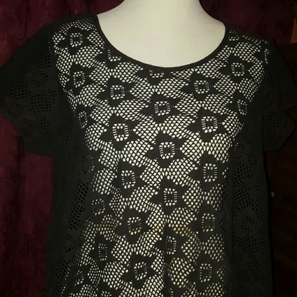 Dotti Black Crochetabove knee Coverup - Picture 1 of 1