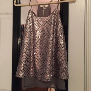 Grey sequin top. Cute and sparkly