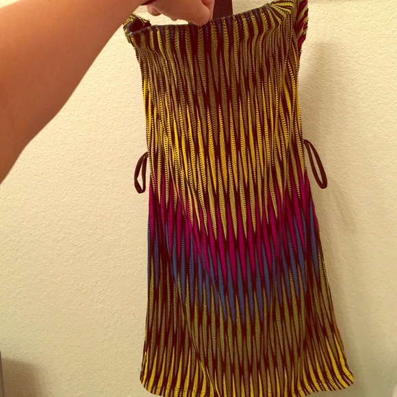 Peacock inspired tube top with belt