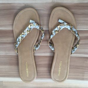 Gold and Silver Braided Sandals