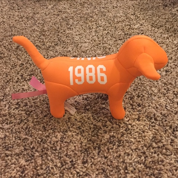 Orange " Pink 1986 " plushy dog - Picture 2 of 2