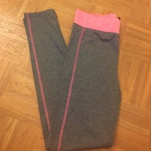 Gray and pink workout leggings
