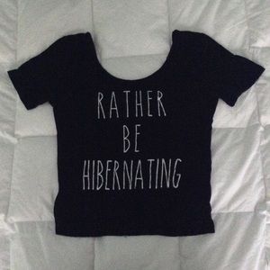 "Rather Be Hibernating" Crop Top
