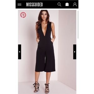 Missguided Plunge Cropped Jumpsuit