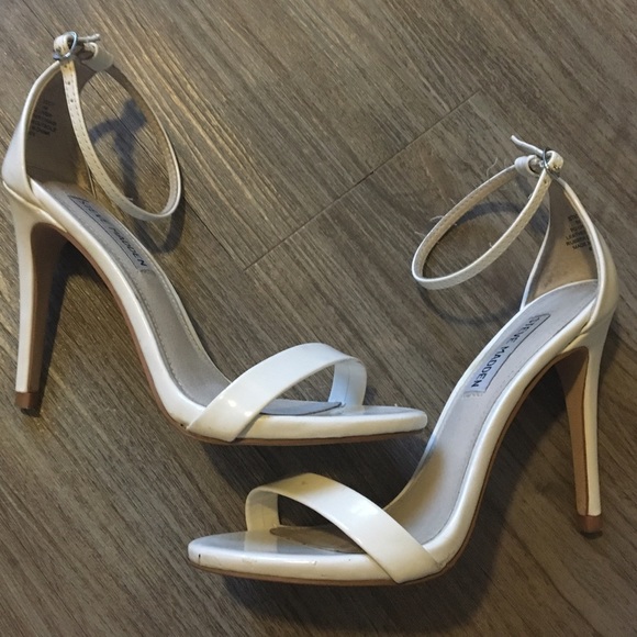 Steve Madden White Ankle Strap Heel