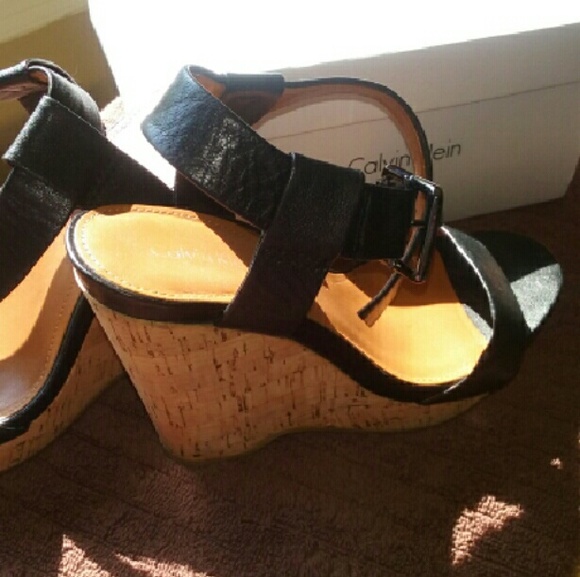 Nicole Berstein Leather Strappy Wedge