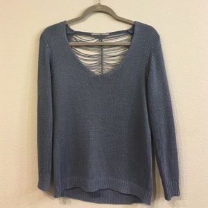 Open string back sweater