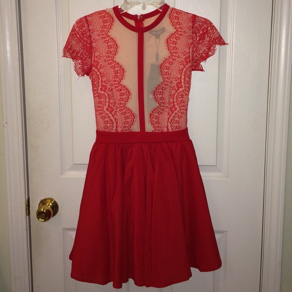 red lace dress