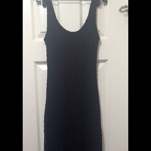 Long knit black dress