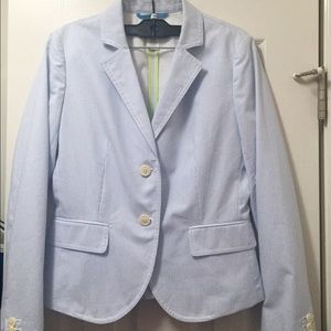 J. Crew Blazer. White with blue strips.