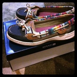 Sperrys blue and rainbow topsiders