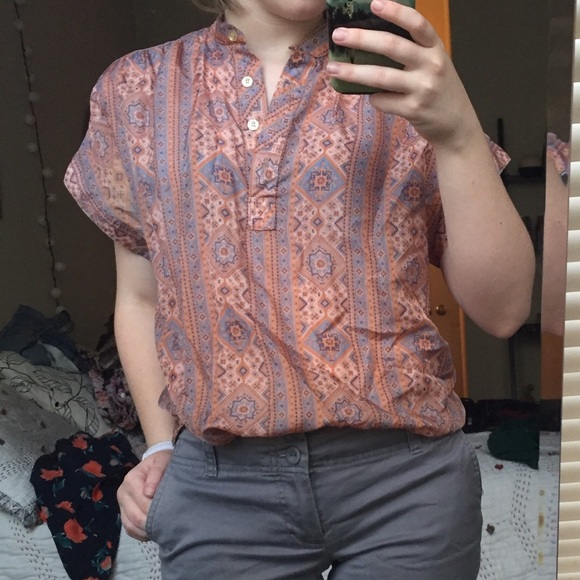 Vintage Bohemian Patterned Blouse