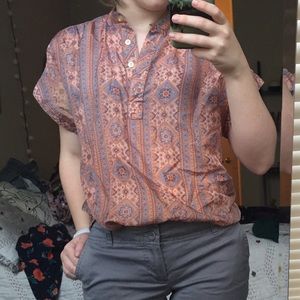 Vintage Bohemian Patterned Blouse