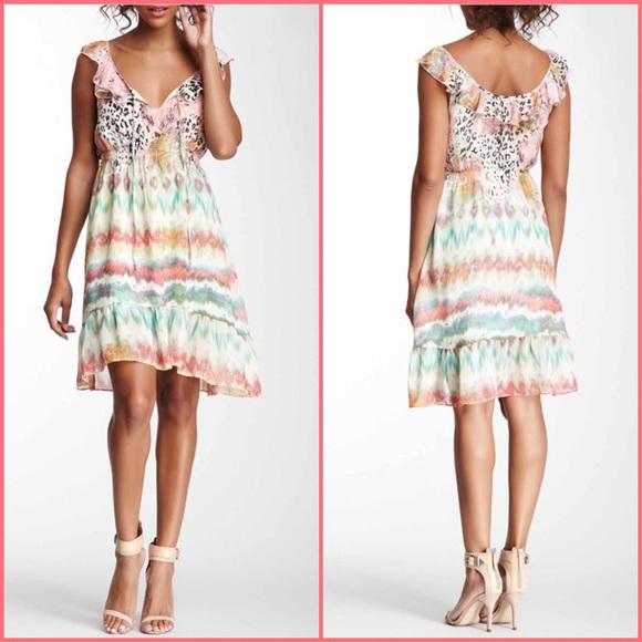 NWOT Sienna Rose Ruffled Scoop Neck Dress