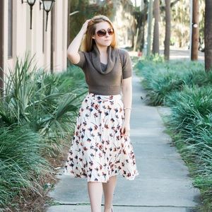 Floral Midi Skirt with Pockets