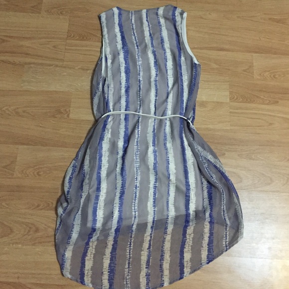 NWOT Striped Tank Dress with Belt M - Picture 2 of 3