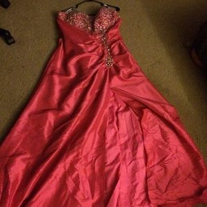Pink formal dress strapless