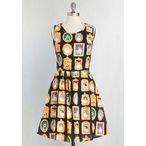Modcloth Mew-seum Visit Cat Portrait Dress