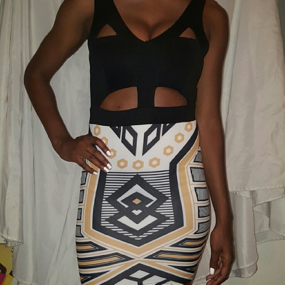 Patterned cut out dress