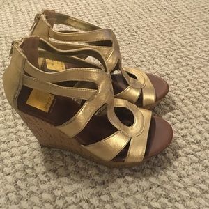 Dolce vita for target Gold/cork wedge sandal