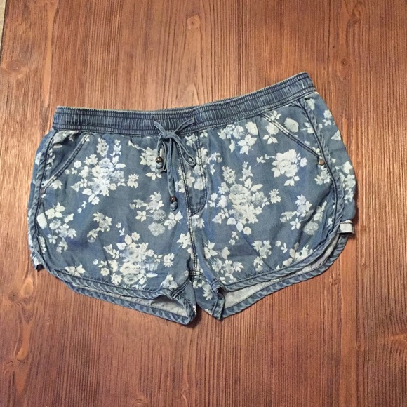 Floral Chambray Shorts