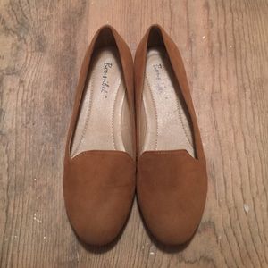 Casual Tan/Saddle Faux Suede Flats