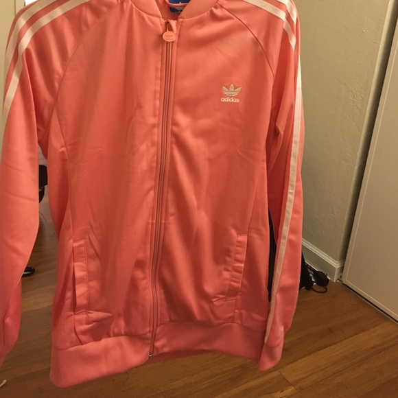light pink adidas zip up