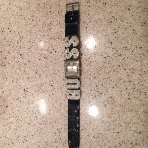Guess Black strap diamond embelished watch 😍😍😍